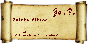 Zsirka Viktor névjegykártya